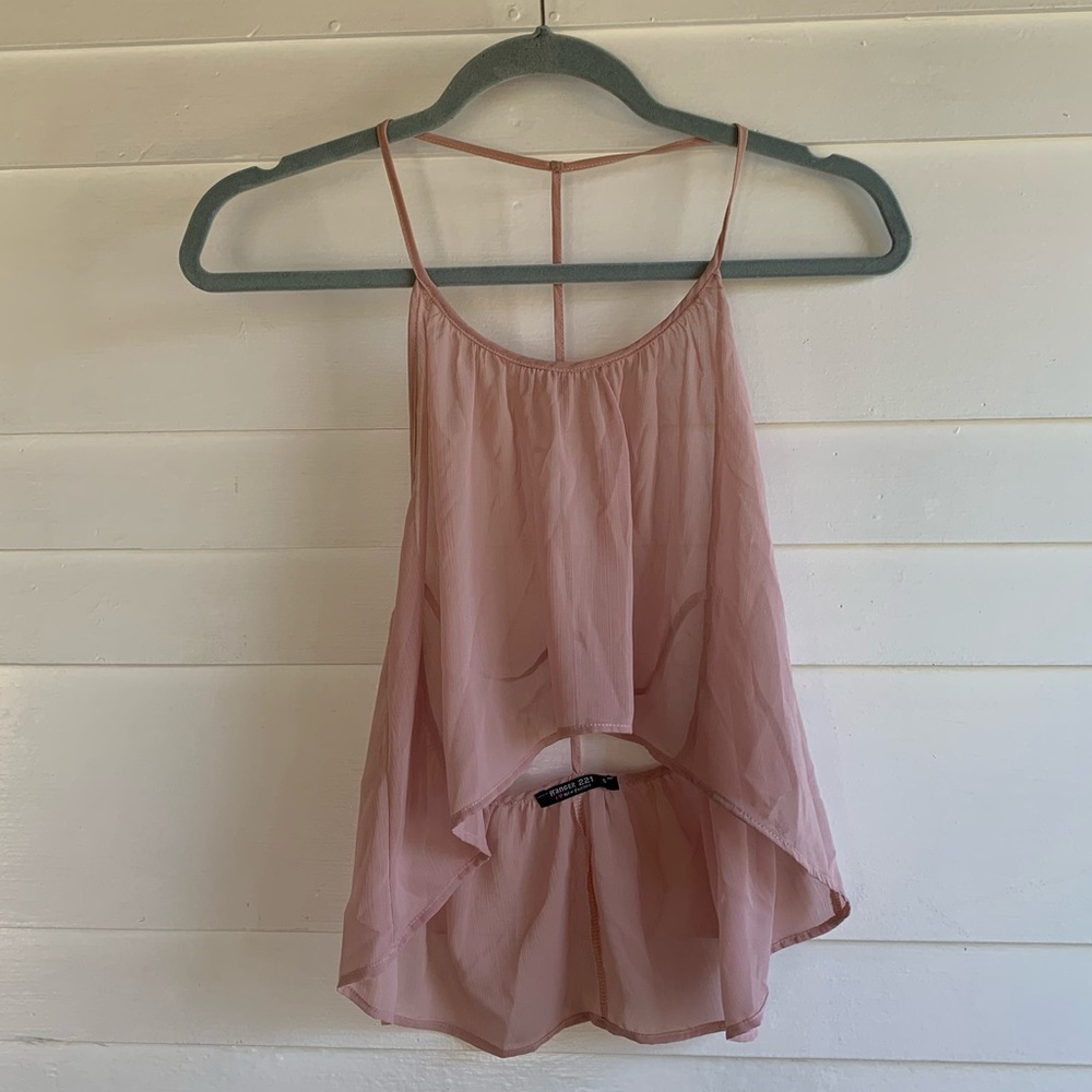 Sheer blush cropped top
